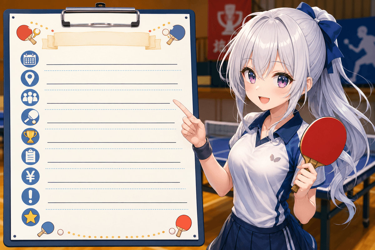 卓球大会の開催要項の書き方・テンプレート