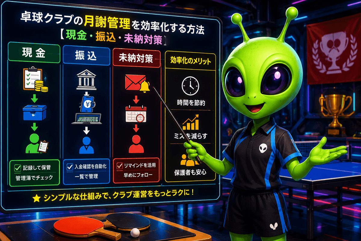 卓球クラブの月謝管理を効率化する方法【現金・振込・未納対策】