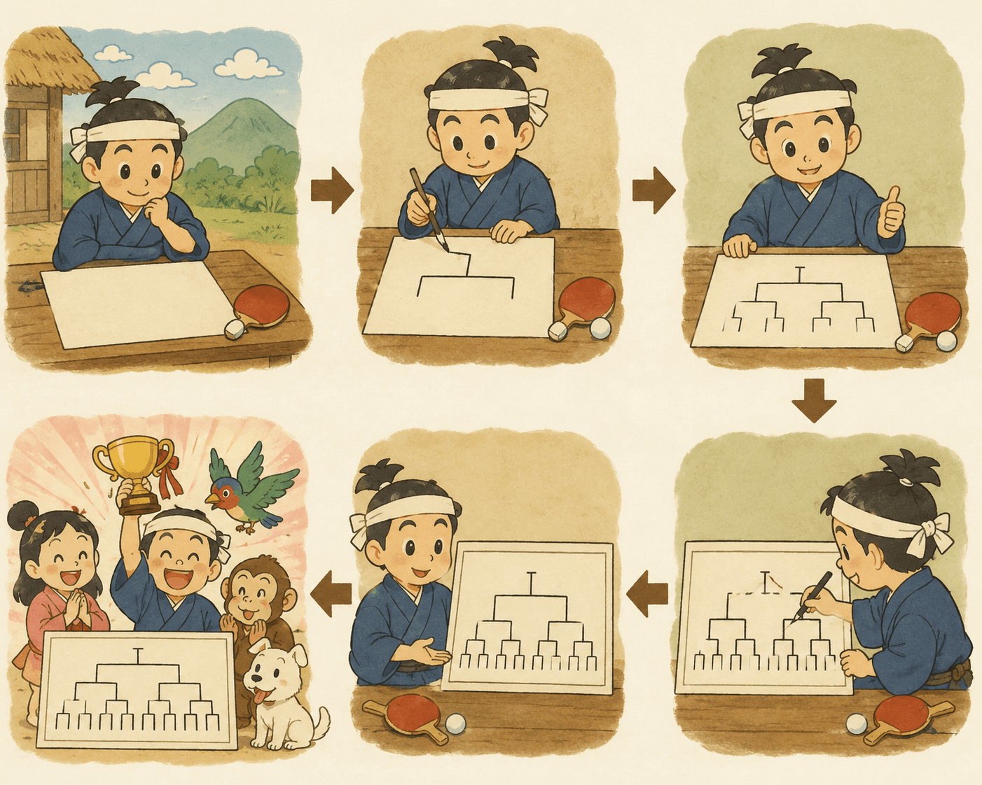 卓球大会のトーナメント表(対戦表)の作り方【無料ツールつき】